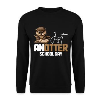 Otter Lustig Geschenk - Unisex Pullover - Schwarz - Vorne - Alina (178cm) & Michal (187cm)