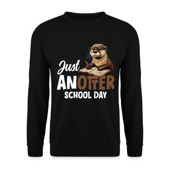 Otter Lustig Geschenk - Unisex Pullover - Schwarz - Vorne - Alina (178cm) & Michal (187cm)