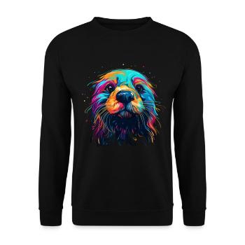 Otter Lustig Geschenk - Unisex Pullover - Schwarz - Vorne - Alina (178cm) & Michal (187cm)
