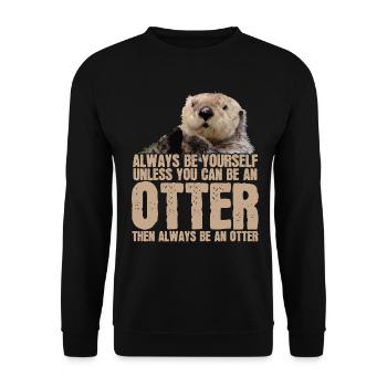 Otter - Unisex Pullover - Schwarz - Vorne - Alina (178cm) & Michal (187cm)