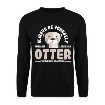 Otter - Unisex Pullover - Schwarz - Vorne - Alina (178cm) & Michal (187cm)