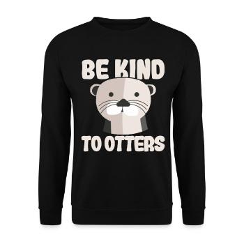 Être enfant loutre drôle cadeau - Sweat-shirt Unisexe - noir - Devant - Alina (178cm) & Michal (187cm)