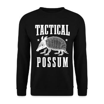 Gürteltier Tactical Possum - Unisex Pullover - Schwarz - Vorne - Alina (178cm) & Michal (187cm)