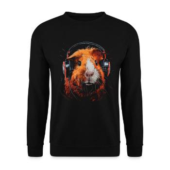 Guinea Pig Funny Gift - Unisex Sweatshirt - black - Front - Alina (178cm) & Michal (187cm)