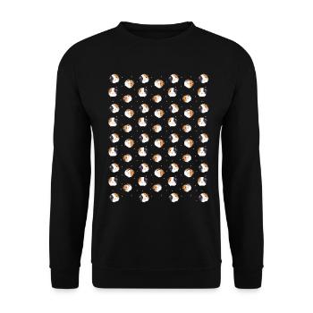 Guinea Pig Funny Gift - Unisex Sweatshirt - black - Front - Alina (178cm) & Michal (187cm)