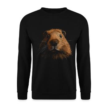 Guinea Pig Funny Gift - Unisex Sweatshirt - black - Front - Alina (178cm) & Michal (187cm)