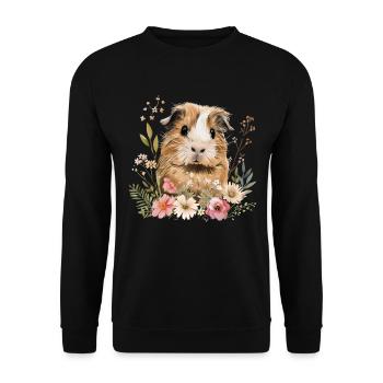 Guinea Pig Funny Gift - Unisex Sweatshirt - black - Front - Alina (178cm) & Michal (187cm)