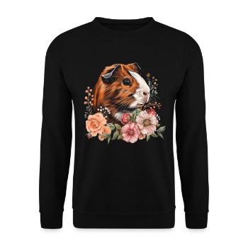 Guinea Pig Funny Gift - Unisex Sweatshirt - black - Front - Alina (178cm) & Michal (187cm)