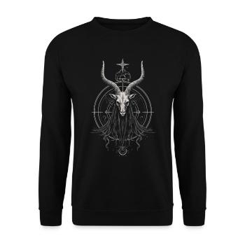 Ziege Baphomet - Unisex Pullover - Schwarz - Vorne - Alina (178cm) & Michal (187cm)