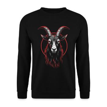 Ziege Baphomet - Unisex Pullover - Schwarz - Vorne - Alina (178cm) & Michal (187cm)