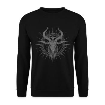 Ziege Baphomet - Unisex Pullover - Schwarz - Vorne - Alina (178cm) & Michal (187cm)
