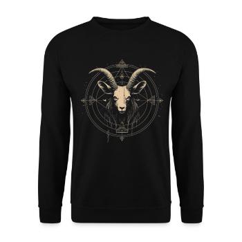 Ziege Baphomet - Unisex Pullover - Schwarz - Vorne - Alina (178cm) & Michal (187cm)
