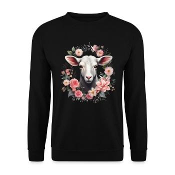Cadeau floral de chèvre - Sweat-shirt Unisexe - noir - Devant - Alina (178cm) & Michal (187cm)