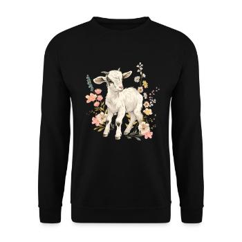 Cadeau floral de chèvre - Sweat-shirt Unisexe - noir - Devant - Alina (178cm) & Michal (187cm)