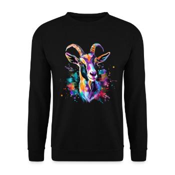 Ziege Geschenk - Unisex Pullover - Schwarz - Vorne - Alina (178cm) & Michal (187cm)