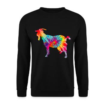 Chèvre Tie Dye cadeau - Sweat-shirt Unisexe - noir - Devant - Alina (178cm) & Michal (187cm)