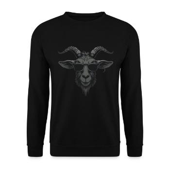 Cadeau de lunettes de soleil de chèvre - Sweat-shirt Unisexe - noir - Devant - Alina (178cm) & Michal (187cm)