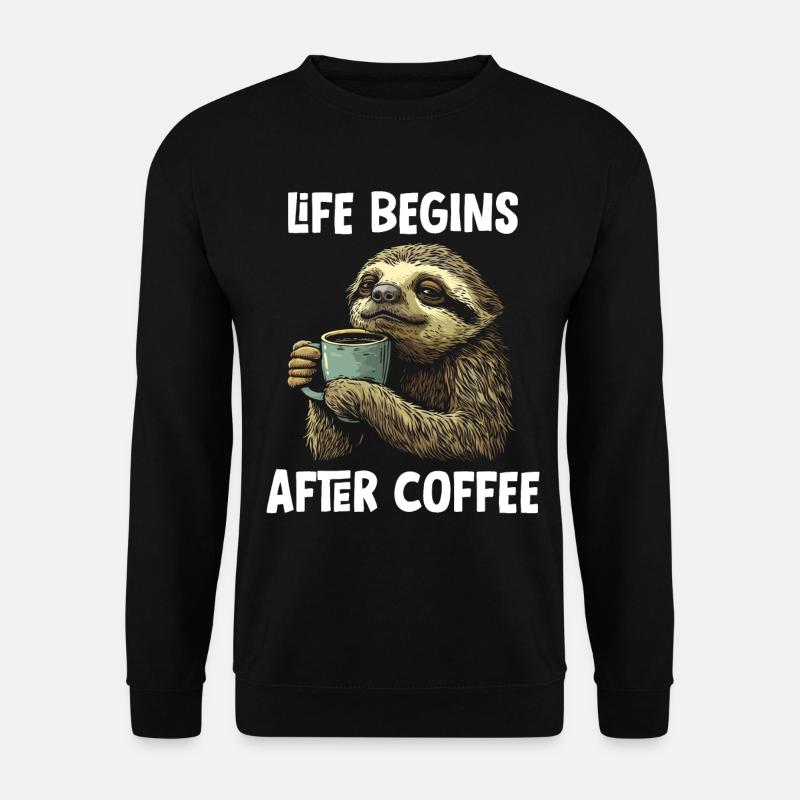Sloth Coffee Funny Gift - Unisex Sweatshirt - black