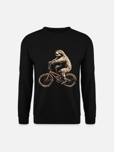 Faultier BMX Fahrrad Lustig Geschenk - Unisex Pullover - Schwarz