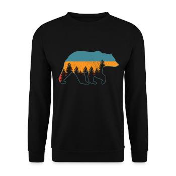 Grizzly Bear Bear Vintage - Unisex Sweatshirt - black - Front - Alina (178cm) & Michal (187cm)