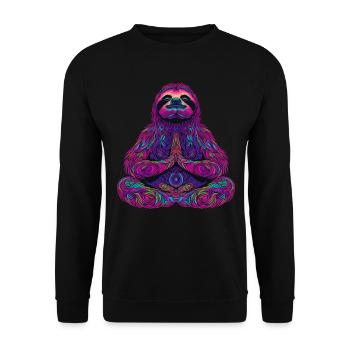 Sloth Yoga Meditation Funny Gift - Unisex Sweatshirt - black - Front - Alina (178cm) & Michal (187cm)