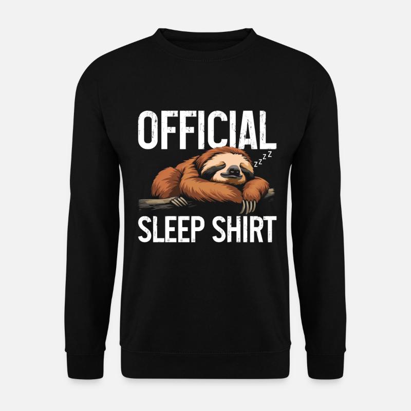 Faultier Offizielles Schlaf T-Shirt - Unisex Pullover - Schwarz
