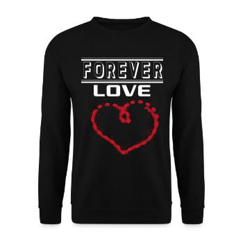 Liebe Forever I Love You Herz Hearts Wahre Liebe - Unisex Pullover - Schwarz - Vorne - Alina (178cm) & Michal (187cm)
