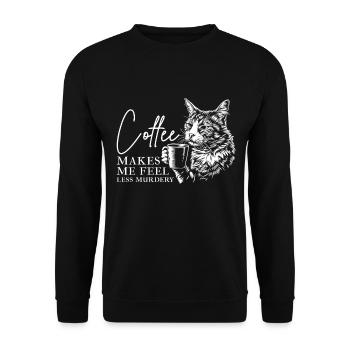 Café de chat Cadeau drôle - Sweat-shirt Unisexe - noir - Devant - Alina (178cm) & Michal (187cm)