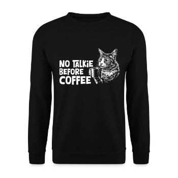 Chat café drôle cadeau - Sweat-shirt Unisexe - noir - Devant - Alina (178cm) & Michal (187cm)