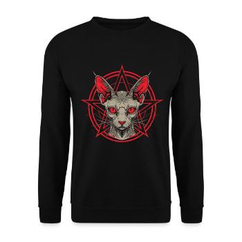 Cadeau Chat Sphynx - Sweat-shirt Unisexe - noir - Devant - Alina (178cm) & Michal (187cm)
