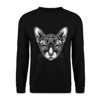 Cadeau chat Sphynx - Sweat-shirt Unisexe - noir - Devant - Alina (178cm) & Michal (187cm)