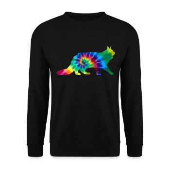 Chat Maine Coon Tie Dye - Sweat-shirt Unisexe - noir - Devant - Alina (178cm) & Michal (187cm)