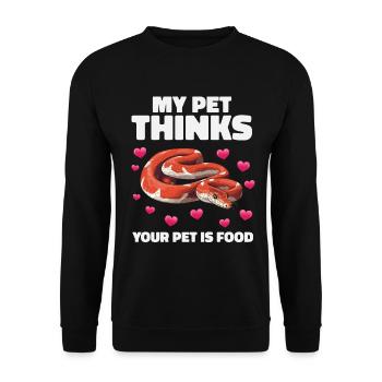Corn Snake fournit Peau de Garde de Reptile - Sweat-shirt Unisexe - noir - Devant - Alina (178cm) & Michal (187cm)