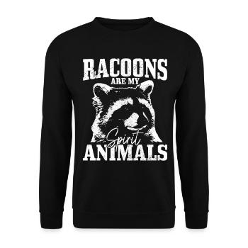 Raccoon Funny Gift - Unisex Sweatshirt - black - Front - Alina (178cm) & Michal (187cm)