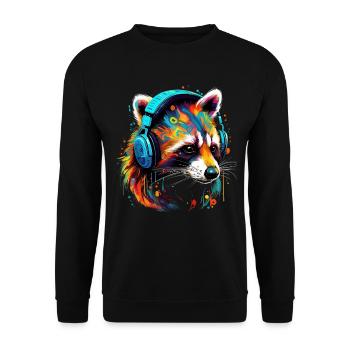 Raccoon Funny Gift - Unisex Sweatshirt - black - Front - Alina (178cm) & Michal (187cm)