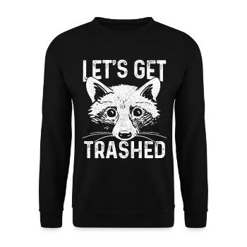 Raccoon Funny Gift - Unisex Sweatshirt - black - Front - Alina (178cm) & Michal (187cm)