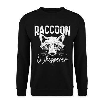 Raccoon Funny Gift - Unisex Sweatshirt - black - Front - Alina (178cm) & Michal (187cm)