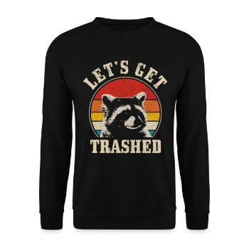 Raccoon Funny Gift - Unisex Sweatshirt - black - Front - Alina (178cm) & Michal (187cm)