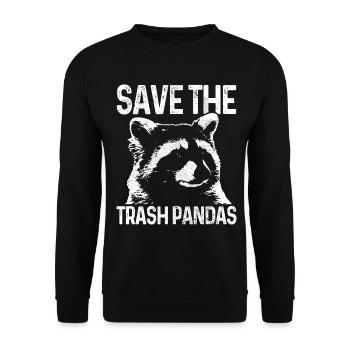 Raccoon Funny Gift - Unisex Sweatshirt - black - Front - Alina (178cm) & Michal (187cm)