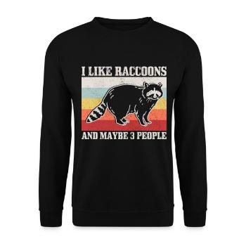 Raccoon Funny Gift - Unisex Sweatshirt - black - Front - Alina (178cm) & Michal (187cm)