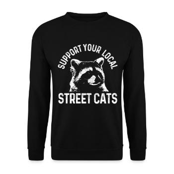 Raccoon Funny Gift - Unisex Sweatshirt - black - Front - Alina (178cm) & Michal (187cm)