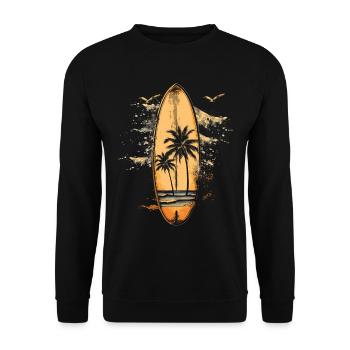 Cadeau Surfeur Vintage Surfing - Sweat-shirt Unisexe - noir - Devant - Alina (178cm) & Michal (187cm)