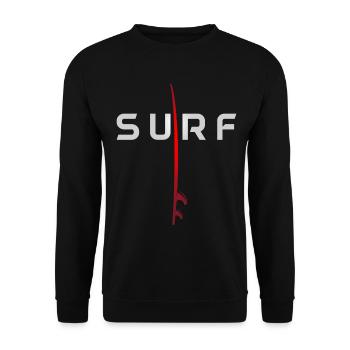 Surfing Vintage Surfer Gift - Unisex Sweatshirt - black - Front - Alina (178cm) & Michal (187cm)