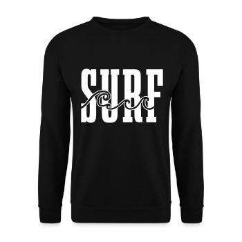 Surfing Vintage Surfer Gift - Unisex Sweatshirt - black - Front - Alina (178cm) & Michal (187cm)