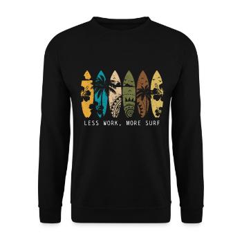 Surfen Vintage Surfer Geschenk - Unisex Pullover - Schwarz - Vorne - Alina (178cm) & Michal (187cm)
