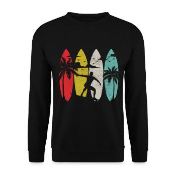 Surfing Vintage surfeur cadeau - Sweat-shirt Unisexe - noir - Devant - Alina (178cm) & Michal (187cm)