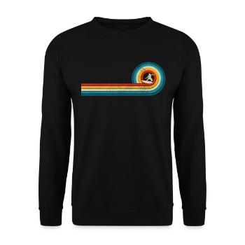 Surfing Vintage Surfer Gift - Unisex Sweatshirt - black - Front - Alina (178cm) & Michal (187cm)