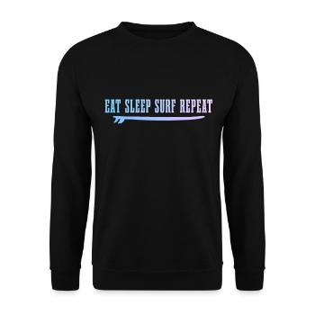 Surfing Vintage Surfer Gift - Unisex Sweatshirt - black - Front - Alina (178cm) & Michal (187cm)