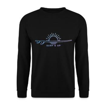 Surfen Vintage Surfer Geschenk - Unisex Pullover - Schwarz - Vorne - Alina (178cm) & Michal (187cm)