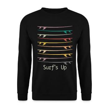 Surfing Vintage Surfer Gift - Unisex Sweatshirt - black - Front - Alina (178cm) & Michal (187cm)